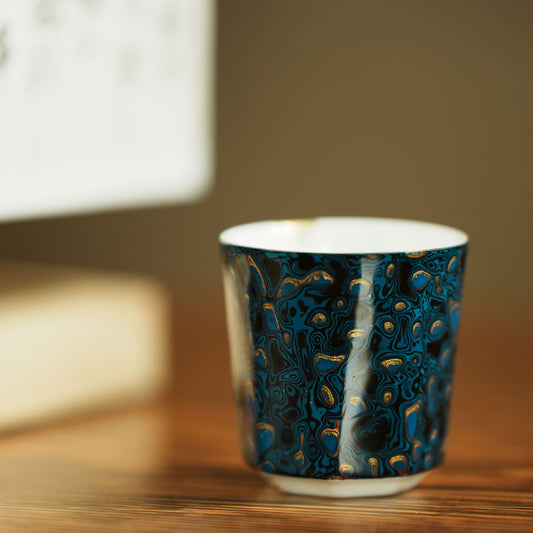 Host uses a blue peacock feather pattern as the base color with gold texture.