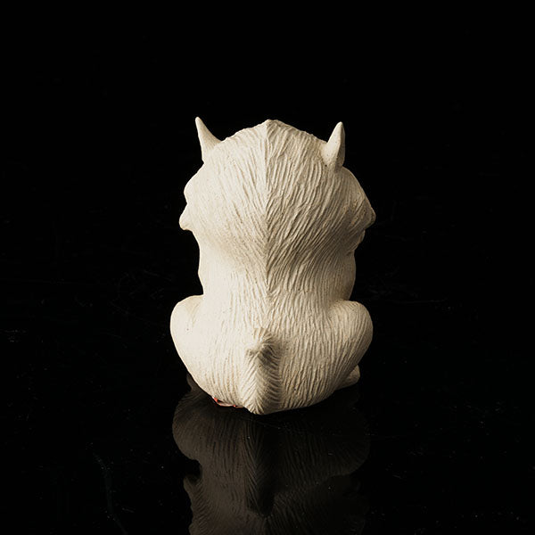Cat at Night Tea Pet - Hand - crafted ceramic figurine resembling a cat, with a textured, fluffy appearance. Its eyes have a striking red hue, giving it an alluring "night - like" look. Ideal as a tea pet, this piece adds an artistic and mysterious touch to tea - related settings. Perfect for collectors of unique tea accessories, highlighting fine craftsmanship and an intriguing nocturnal theme.