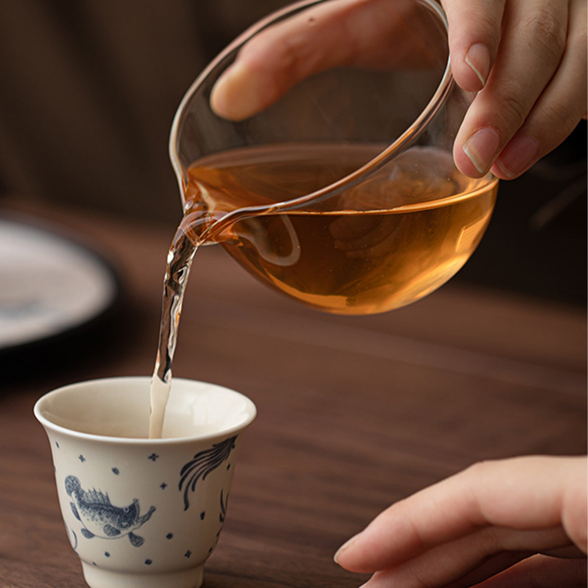 Ceramic - Fish and Plant Pattern Portable Tea Set - 130ml Chaliland