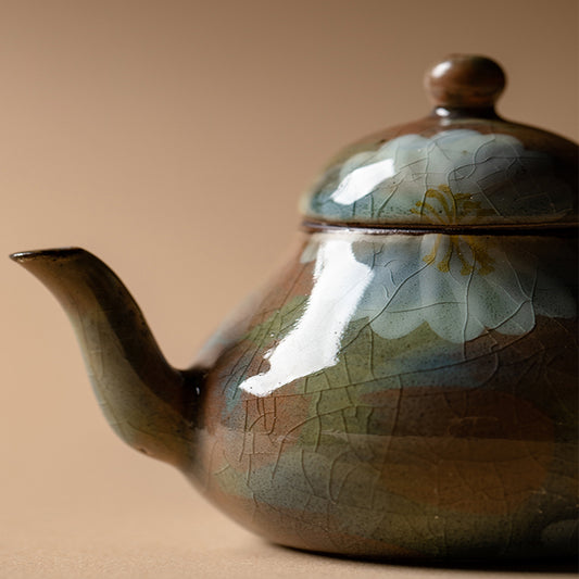 Ceramic - Menthol Glaze - Daisies - Siting Pot - 100ml Chaliland