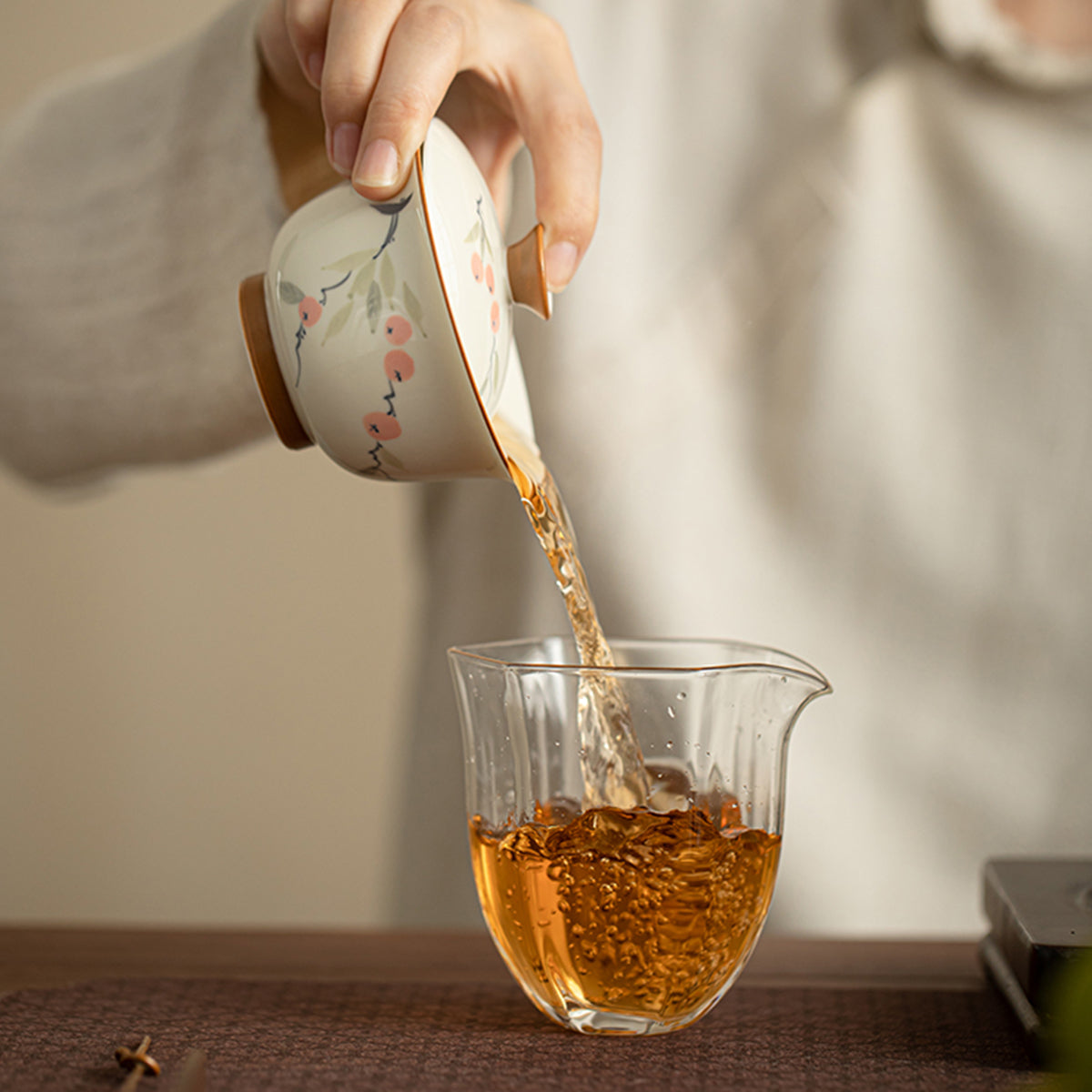 Hand-painted Persimmons With Auspicious Meanings Gaiwan 120ml Chaliland