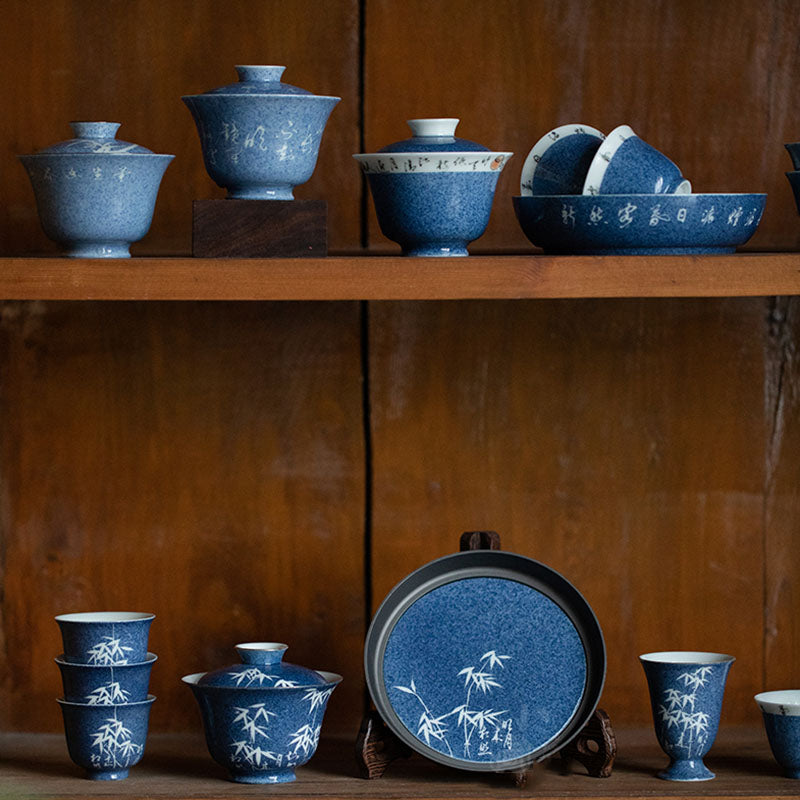 Hand Painted Orchid Silver Tracing Kungfu Gaiwan Chaliland