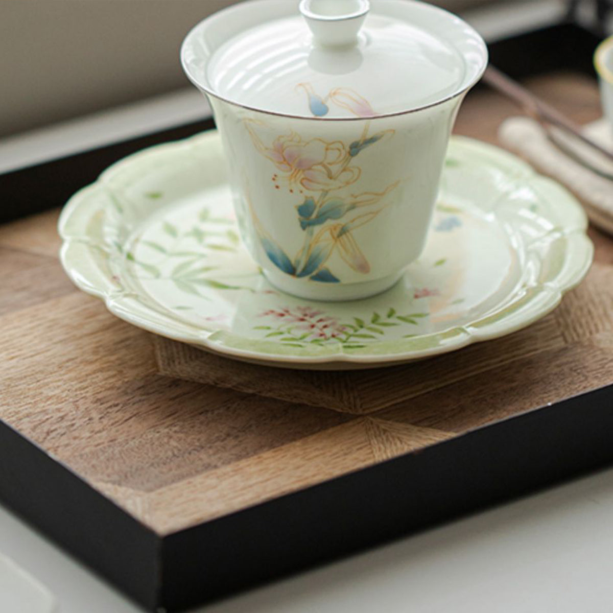 Jade Clay Gold Thread Peony Xiling Thin-walled Gaiwan 150ml Chaliland