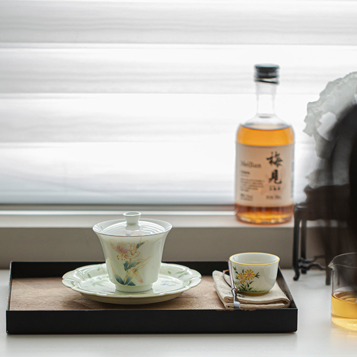Jade Clay Gold Thread Peony Xiling Thin-walled Gaiwan 150ml Chaliland