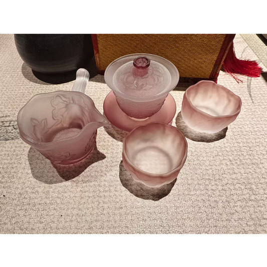 Glass-Lotus Whisper Glass Gaiwan Set – 4-Piece Collection Chaliland