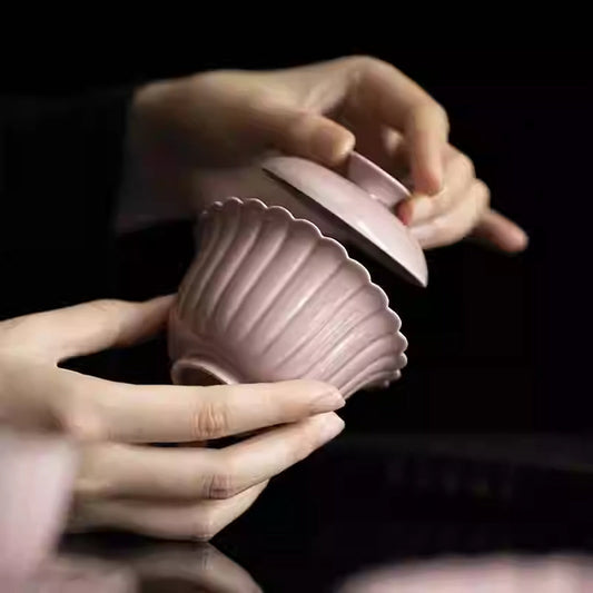 Purple Red Pattern Chrysanthemum Petals Gaiwan Chaliland