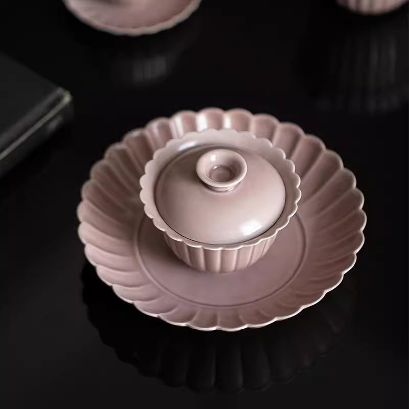 Purple Red Pattern Chrysanthemum Petals Gaiwan Chaliland