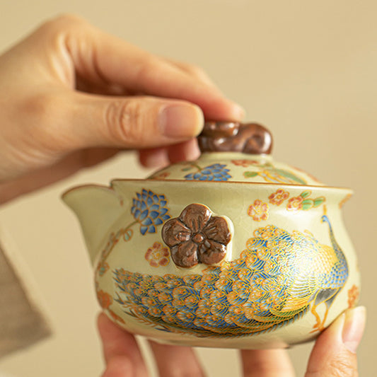 Ru Kiln - Peacock Handheld Pot - 200ML Chaliland