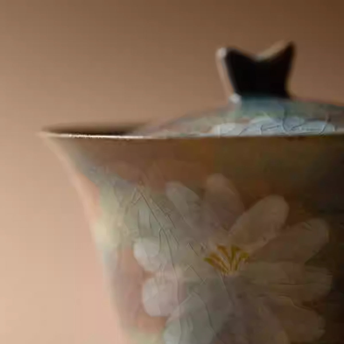 Vintage Clay Pottery Kiln-Changed Borneolite Glazed Gaiwan 100ml Chaliland