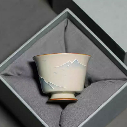 Wood Ash Hand-painted landscape teacup 40ml Chaliland