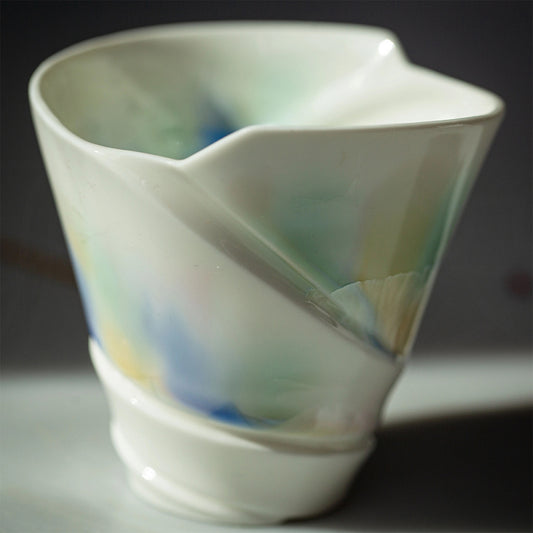 iridescent crystal glaze handheld cup-250ml