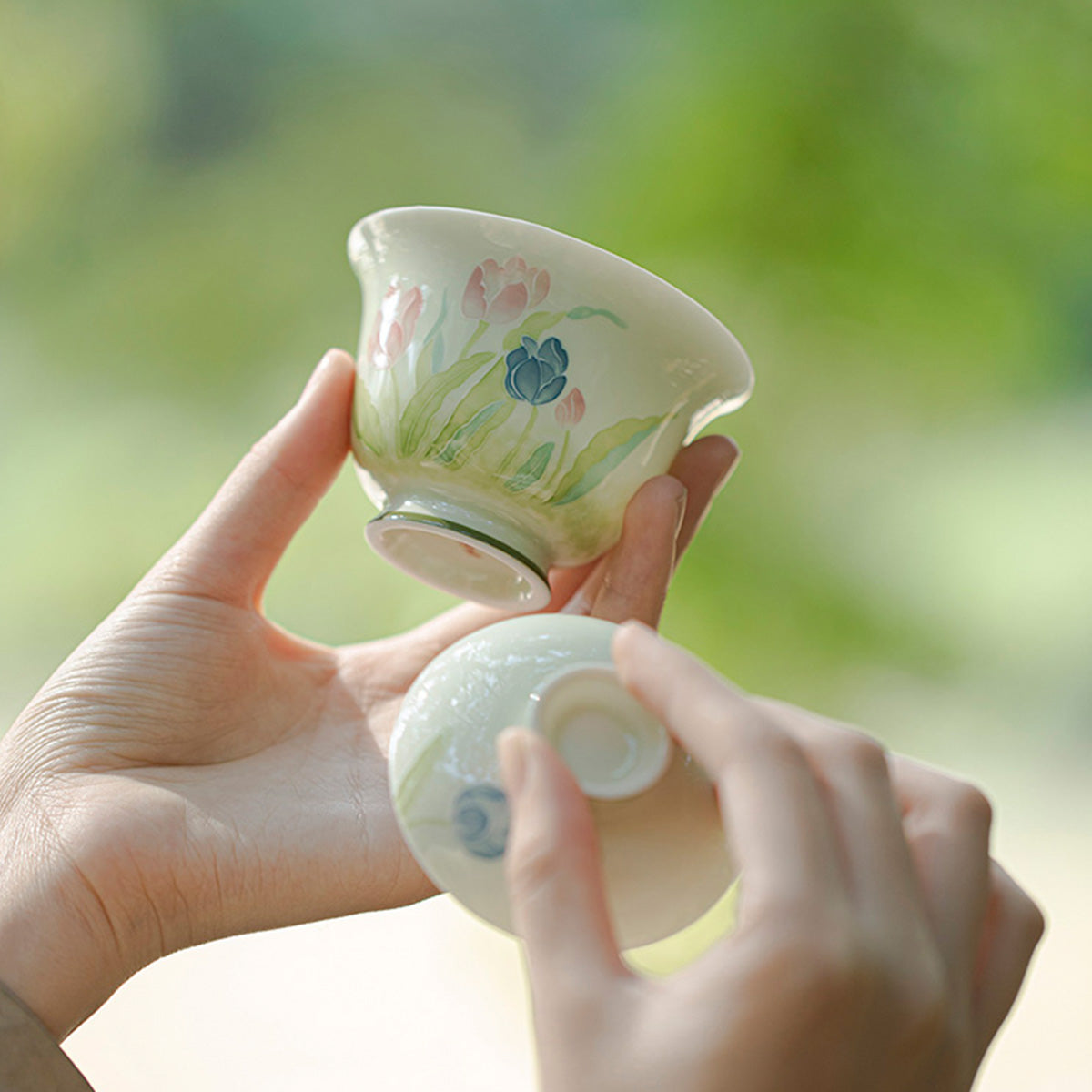 [Porcelain]Arita Ware Tulip Aotoki Gaiwan 100ml Chaliland