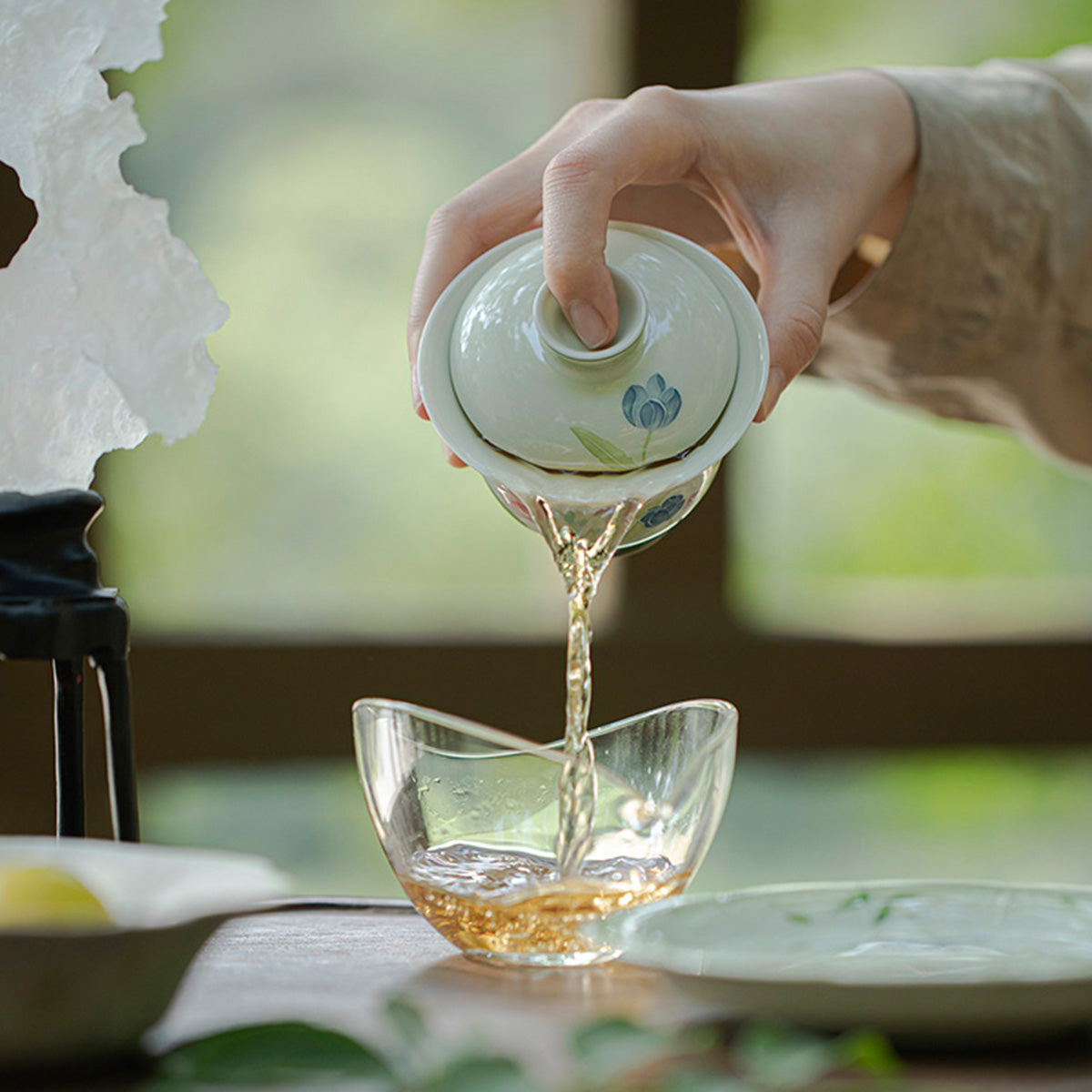 [Porcelain]Arita Ware Tulip Aotoki Gaiwan 100ml Chaliland
