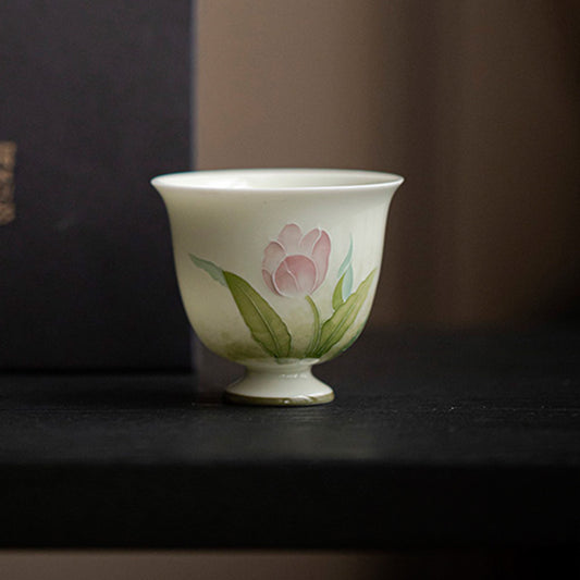 [Porcelain]Arita Ware Tulip Qingru Teacup 55ml Chaliland