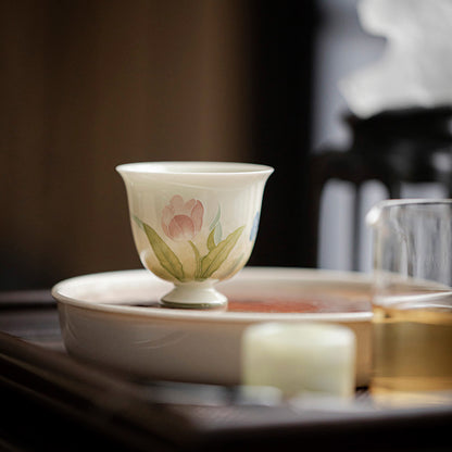 [Porcelain]Arita Ware Tulip Qingru Teacup 55ml Chaliland