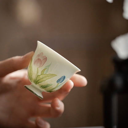 [Porcelain]Arita Ware Tulip Qingru Teacup 55ml Chaliland