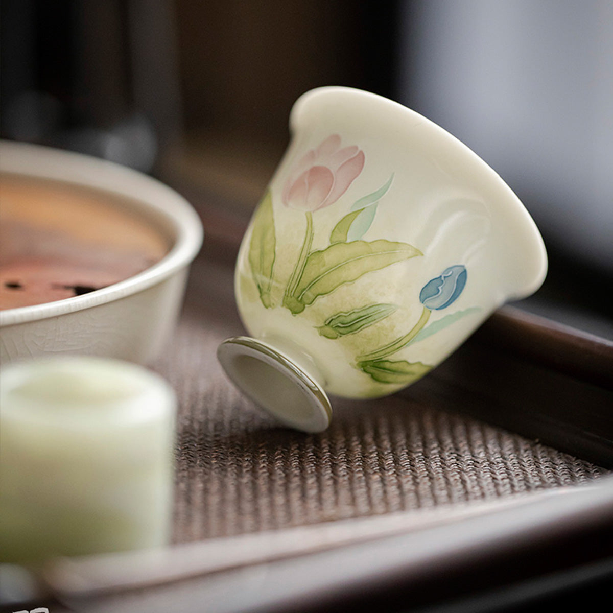 [Porcelain]Arita Ware Tulip Qingru Teacup 55ml Chaliland
