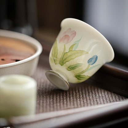 [Porcelain]Arita Ware Tulip Qingru Teacup 55ml Chaliland