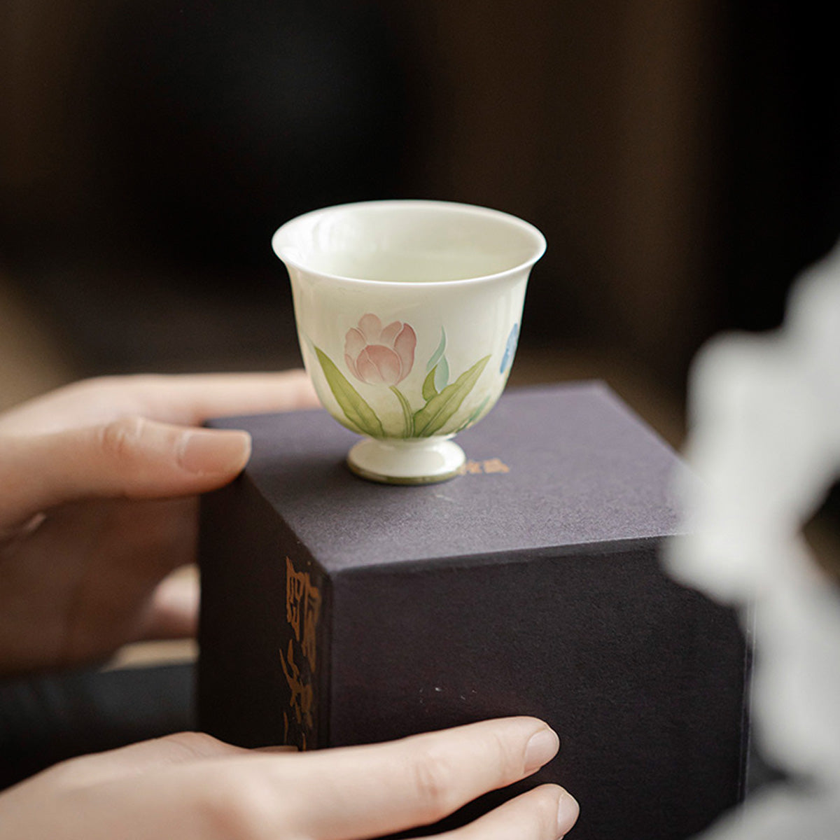 [Porcelain]Arita Ware Tulip Qingru Teacup 55ml Chaliland