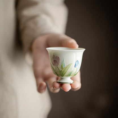 [Porcelain]Arita Ware Tulip Qingru Teacup 55ml Chaliland