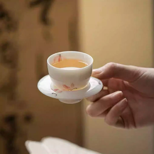 [Porcelain]Autumn Water Orchid Porcelain Teacup Chaliland