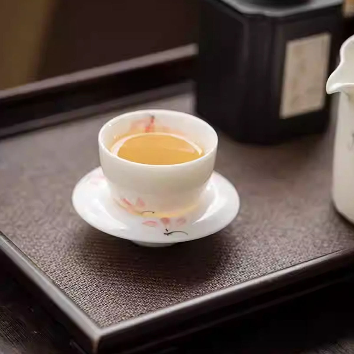 [Porcelain]Autumn Water Orchid Porcelain Teacup Chaliland