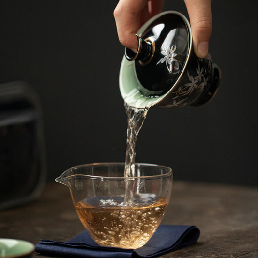 porcelain-Black Walnut Blossom Portable Tea Set Chaliland