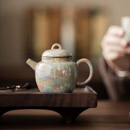 [Porcelain]Borneol Glaze Hand-painted Daisy Teapot 130ml Chaliland