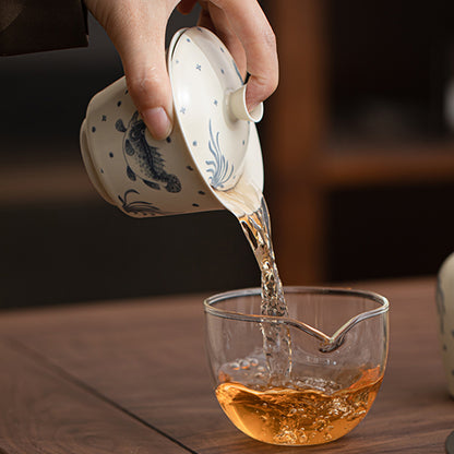 Ceramic - Fish and Plant Pattern Portable Tea Set - 130ml Chaliland