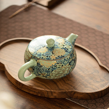 Ceramic - Flowered Covering Pear Pot - 160ml Chaliland