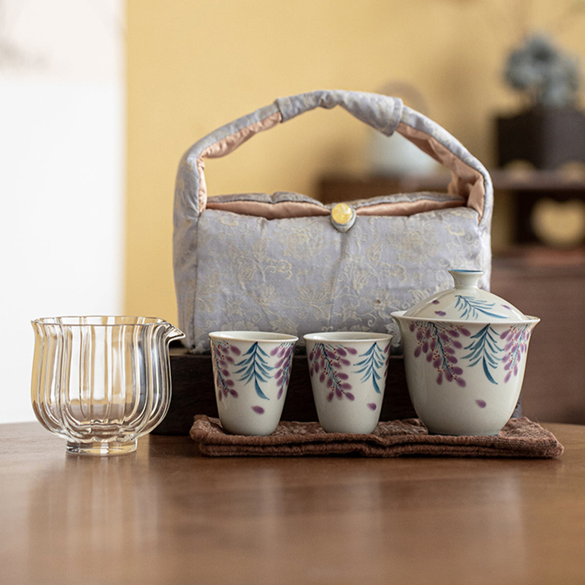 Ceramic - Hand-painted Wisteria Flower Chaliland