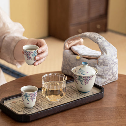 Ceramic - Hand-painted Wisteria Flower Chaliland