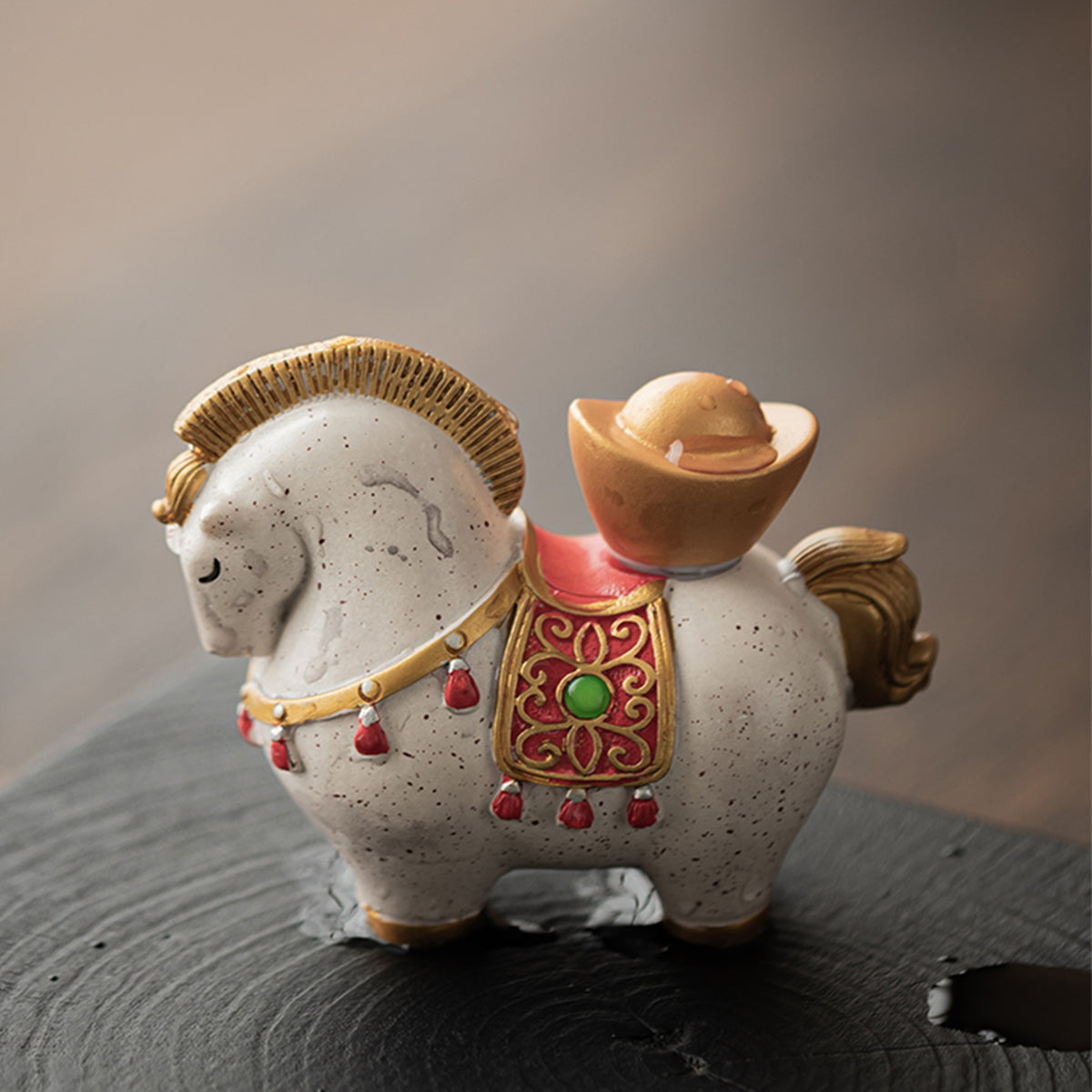 Resin - Chinese Auspicious Horse - Riding on it means getting rich soon Chaliland