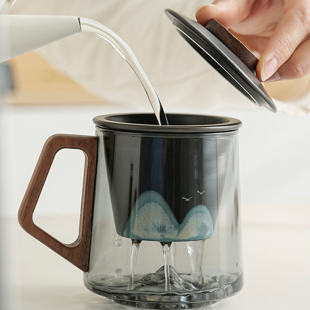 Glass-Chongshan Glass Tea Infuser Bottle 450ml Chaliland