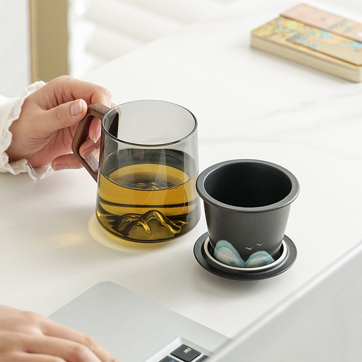 Glass-Chongshan Glass Tea Infuser Bottle 450ml Chaliland