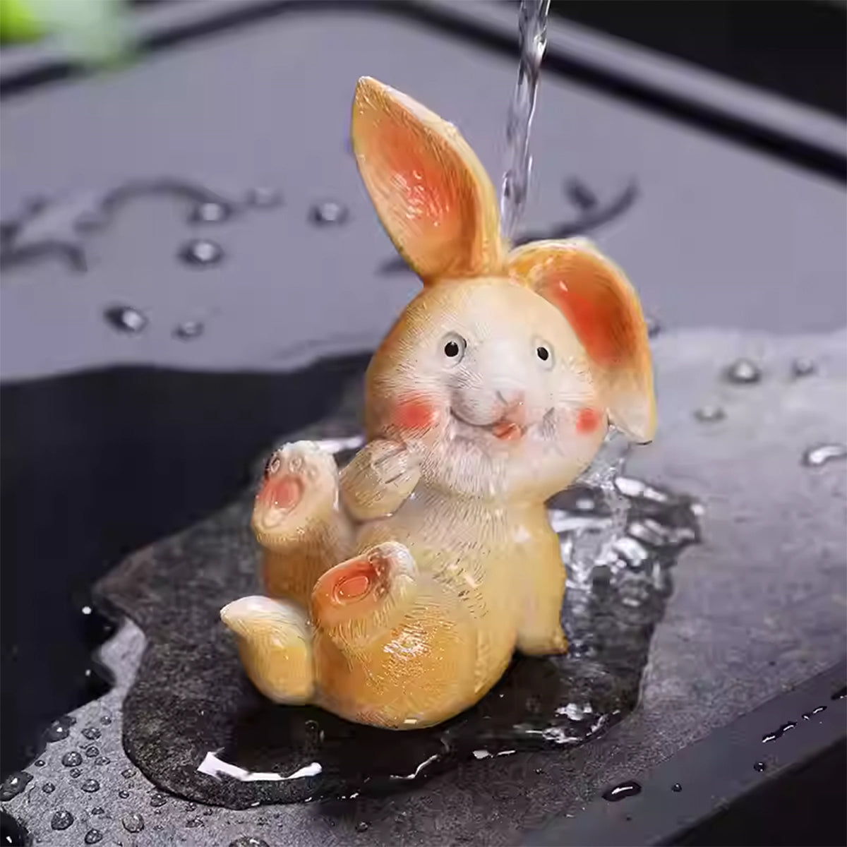 Resin-Color-changing tea pet cute rabbit Chaliland