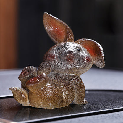 Resin-Color-changing tea pet cute rabbit Chaliland