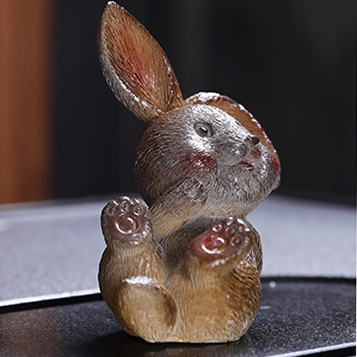 Resin-Color-changing tea pet cute rabbit Chaliland