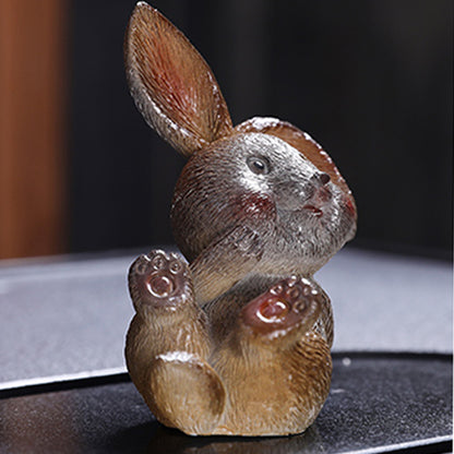 Resin-Color-changing tea pet cute rabbit Chaliland