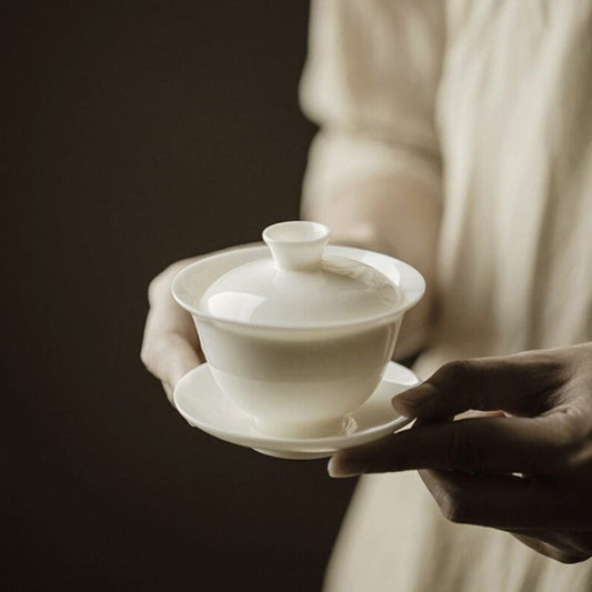 Elegant Jade White Porcelain 100ml Gaiwan Chaliland