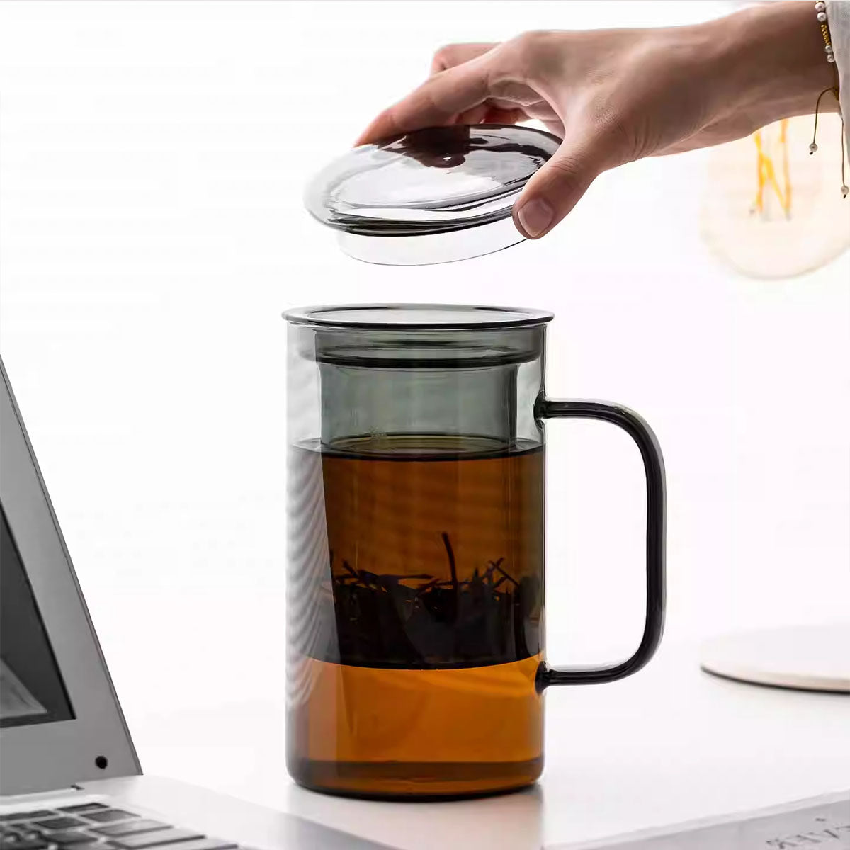 Glass-Enjoy Glass Tea Infuser Cup 1000ml Chaliland