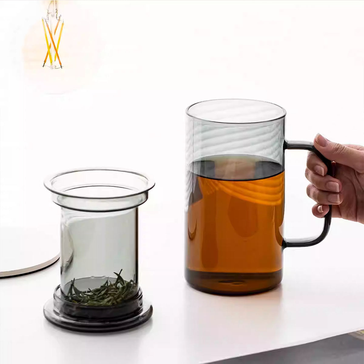 Glass-Enjoy Glass Tea Infuser Cup 1000ml Chaliland