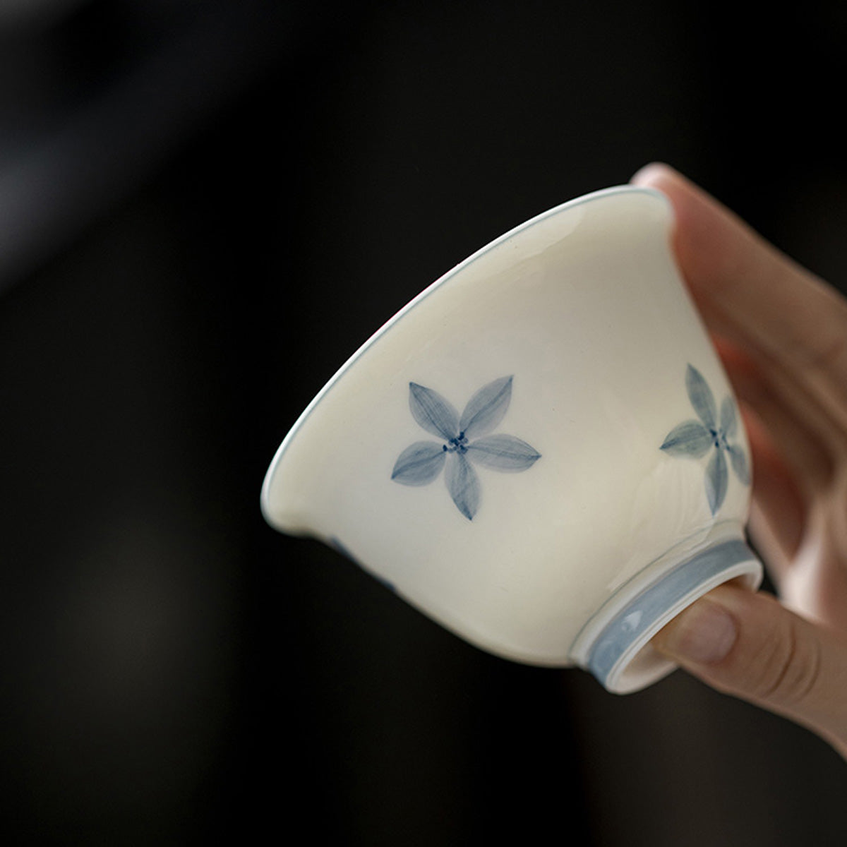 [Porcelain]Five-petal Flower Sheyu Porcelain Gaiwan 200ml Chaliland