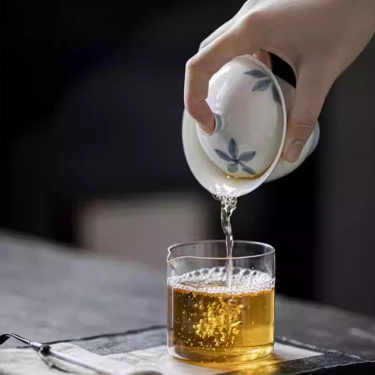 [Porcelain]Five-petal Flower Sheyu Porcelain Gaiwan 200ml Chaliland