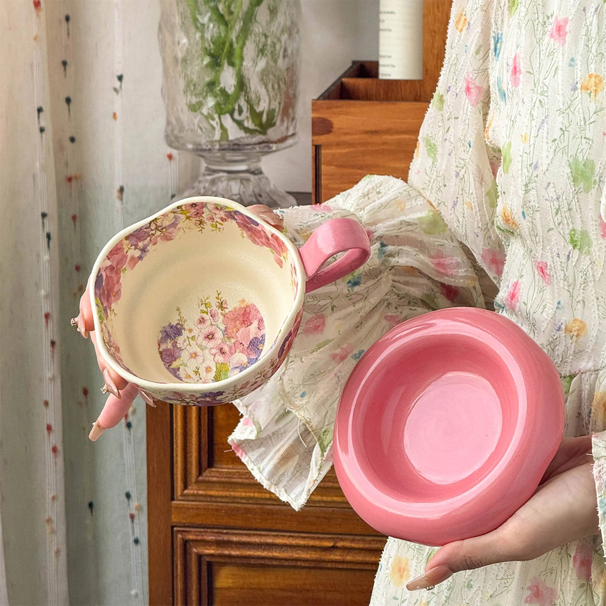 Floral cloud cups and saucers Chaliland