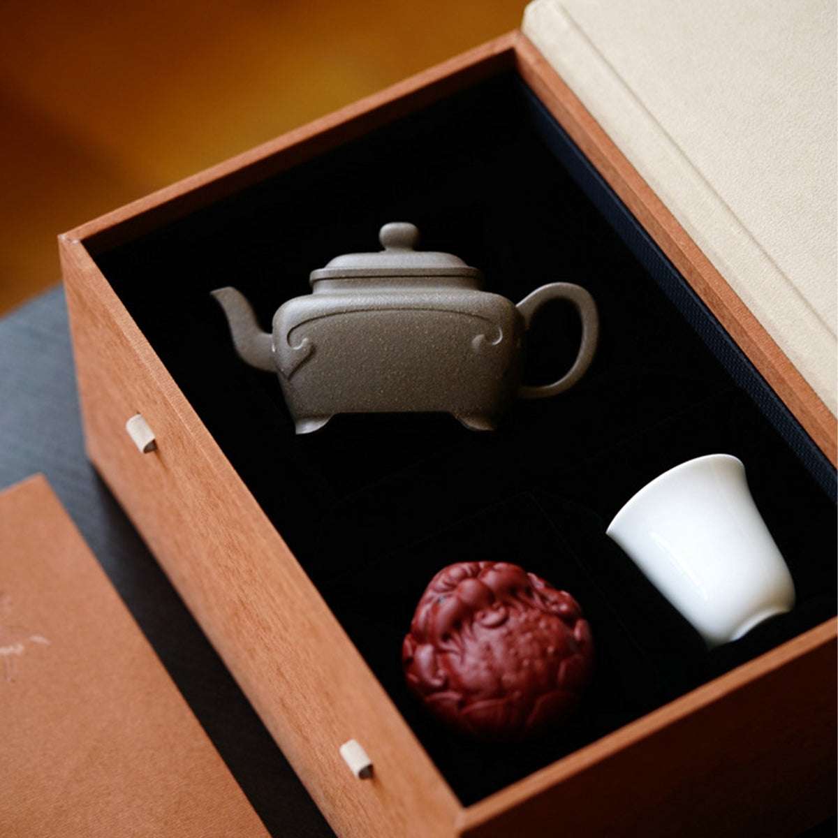 Four Seasons Auspicious Teapot, Cup, and Tea Pet Gift Set Chaliland