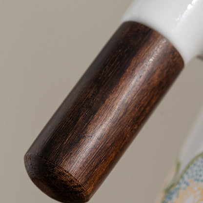 Porcelain-Gilded Embossed Wooden-Handle Tea Infuser 400ml Chaliland