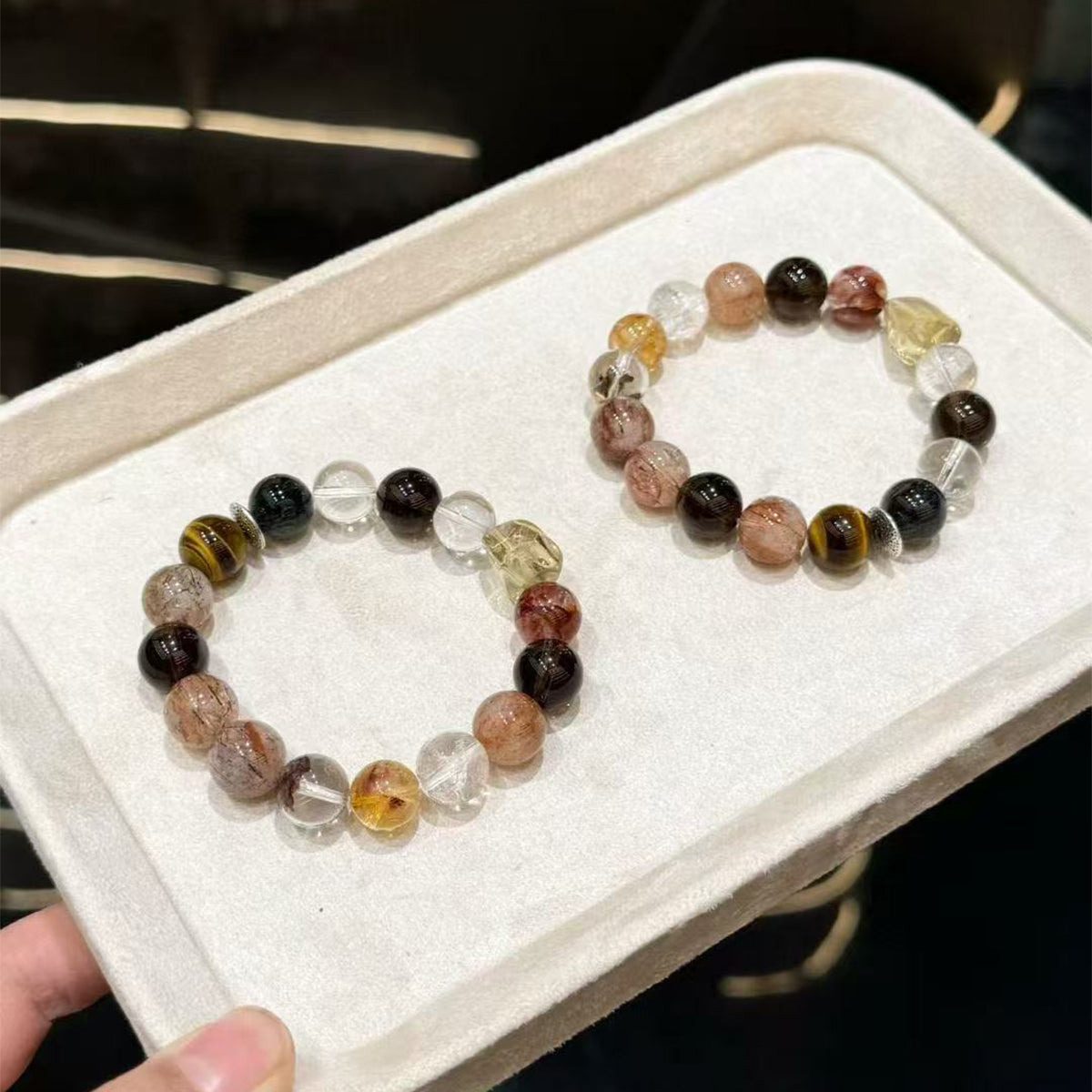 Golden Night Crystal Bracelet – Black & Gold Gemstone for Calm & Relaxation Chaliland