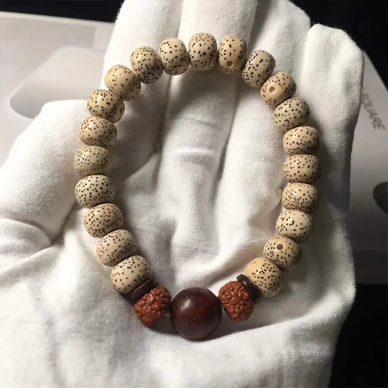 Hainan Gaomi natural bodhi seed barrel beads9368