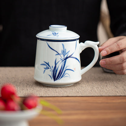 Porcelain-Hand-Painted Bamboo and Scenic Landscape Tea Infuser 500ml Chaliland